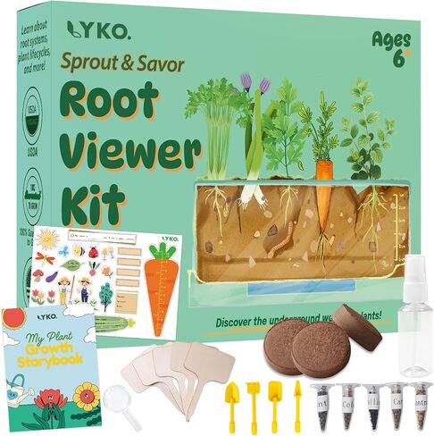Root Viewer Kit for Kids Gardening Set with Fun Stickers & Storybook, Science STEM Toys & Craft Planting Kits for Ages 4-12 Birthday Gifts for Girls & Boys 4 5 6 7 8 Year Old in Saudi Arabia