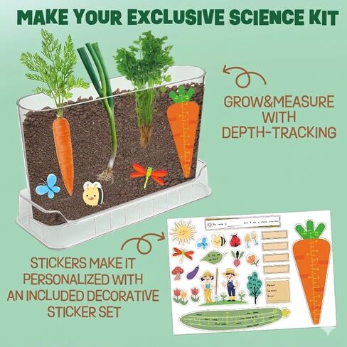 Root Viewer Kit for Kids Gardening Set with Fun Stickers & Storybook, Science STEM Toys & Craft Planting Kits for Ages 4-12 Birthday Gifts for Girls & Boys 4 5 6 7 8 Year Old in Saudi Arabia