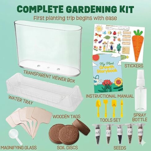 Root Viewer Kit for Kids Gardening Set with Fun Stickers & Storybook, Science STEM Toys & Craft Planting Kits for Ages 4-12 Birthday Gifts for Girls & Boys 4 5 6 7 8 Year Old in Saudi Arabia
