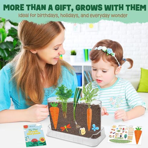 Root Viewer Kit for Kids Gardening Set with Fun Stickers & Storybook, Science STEM Toys & Craft Planting Kits for Ages 4-12 Birthday Gifts for Girls & Boys 4 5 6 7 8 Year Old in Saudi Arabia