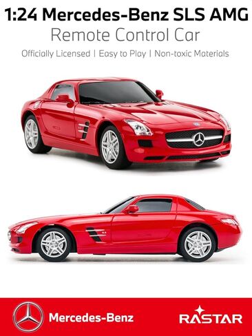 RASTAR 40100 1/24 Officially Licensed Mercedes-Benz SLS AMG RC Car Model with 2.4GHz Remote Control & Independent Suspension for Play & Display - Ideal Gift for Car Lovers Ages 6+ - Red in Saudi Arabia