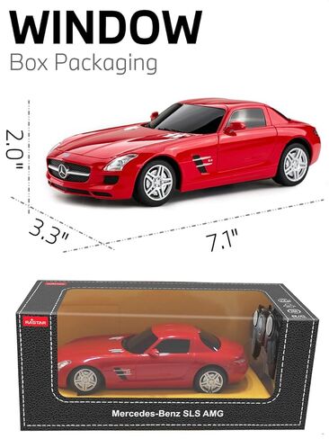 RASTAR 40100 1/24 Officially Licensed Mercedes-Benz SLS AMG RC Car Model with 2.4GHz Remote Control & Independent Suspension for Play & Display - Ideal Gift for Car Lovers Ages 6+ - Red in Saudi Arabia