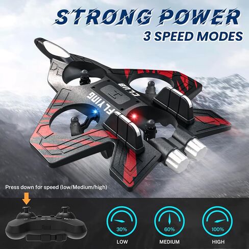 RC Plane - RC Airplane Fighter, Foam Remote Control Airplanes, RC Plane Fighter Jet with Auto Hover, Headless Mode 3D Flip Colorful LED Lights & 3 Batteries Remote Control Fighter in Saudi Arabia