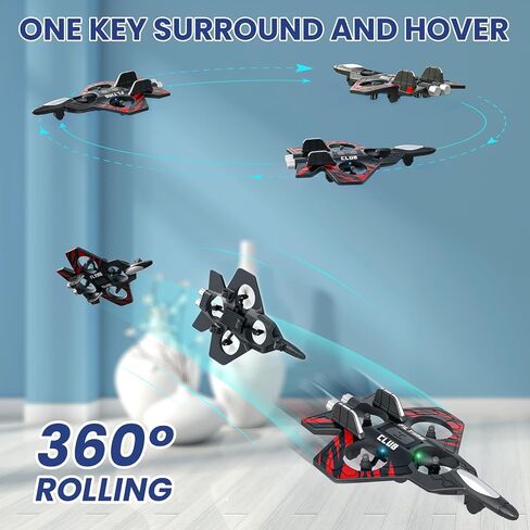RC Plane - RC Airplane Fighter, Foam Remote Control Airplanes, RC Plane Fighter Jet with Auto Hover, Headless Mode 3D Flip Colorful LED Lights & 3 Batteries Remote Control Fighter in Saudi Arabia