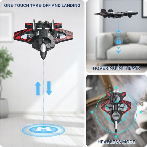 RC Plane - RC Airplane Fighter, Foam Remote Control Airplanes, RC Plane Fighter Jet with Auto Hover, Headless Mode 3D Flip Colorful LED Lights & 3 Batteries Remote Control Fighter in Saudi Arabia