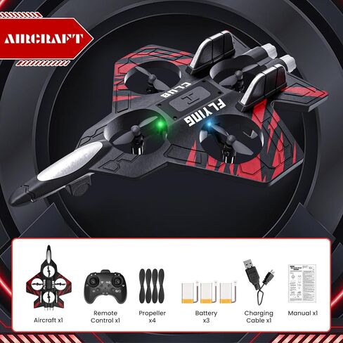 RC Plane - RC Airplane Fighter, Foam Remote Control Airplanes, RC Plane Fighter Jet with Auto Hover, Headless Mode 3D Flip Colorful LED Lights & 3 Batteries Remote Control Fighter in Saudi Arabia