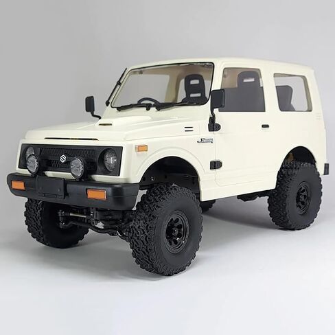 HLSFWDRIVE WPL C74 Jimny RC Rock Crawler RC Truck 4x4 RC Crawler Off Road شاحنة التحكم عن بعد مع علبة تروس دوارة مضادة، توجيه خنق متناسب للمحرك 370 درجة، هيكل ورقي زنبركي درجة هواية in Kuwait