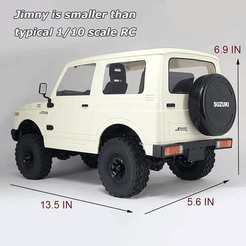 HLSFWDRIVE WPL C74 Jimny RC Rock Crawler RC Truck 4x4 RC Crawler Off Road شاحنة التحكم عن بعد مع علبة تروس دوارة مضادة، توجيه خنق متناسب للمحرك 370 درجة، هيكل ورقي زنبركي درجة هواية in Kuwait