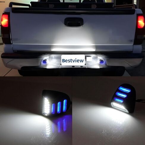 Bestview LED لوحة ترخيص أضواء علامة مصباح الجمعية لشيفي سيلفرادو 1500 2500 3500 سوبربان تاهو جي إم سي سييرا 1500 2500 3500 يوكون XL كاديلاك إسكاليد مصابيح علامة أنبوب النيون الأزرق in Saudi Arabia