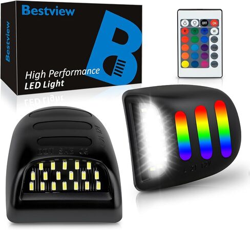 Bestview LED لوحة ترخيص أضواء علامة مصباح الجمعية لشيفي سيلفرادو 1500 2500 3500 سوبربان تاهو جي إم سي سييرا 1500 2500 3500 يوكون XL كاديلاك إسكاليد مصابيح علامة أنبوب النيون الأزرق in Saudi Arabia