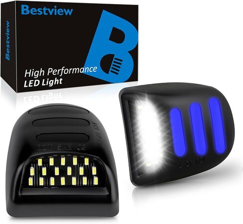 Bestview LED لوحة ترخيص أضواء علامة مصباح الجمعية لشيفي سيلفرادو 1500 2500 3500 سوبربان تاهو جي إم سي سييرا 1500 2500 3500 يوكون XL كاديلاك إسكاليد مصابيح علامة أنبوب النيون الأزرق in Saudi Arabia