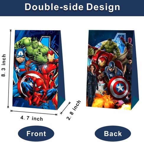 FFGJA 12pcs Superhero Birthday Party Gift Bags Goodie Bags, Superhero Party Supplies for Kids Birthday Decorations in Saudi Arabia