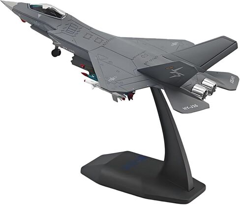 J35 Fighter Jet Model, Die-cast Metal, 1:100 Scale, with Stand and Wheels for Display and Decoration, Air Force in Saudi Arabia