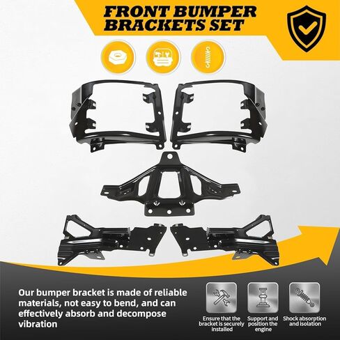 Front Bumper Brackets Support Inner & Outer Mount Set Compatible with 2016-2018 Silverado 1500 and 2019 Silverado 1500LD in Kuwait