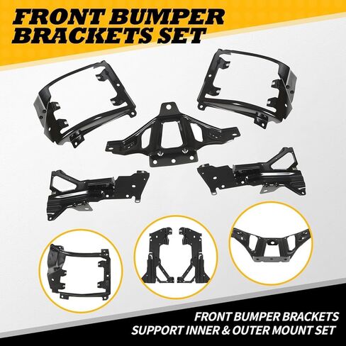 Front Bumper Brackets Support Inner & Outer Mount Set Compatible with 2016-2018 Silverado 1500 and 2019 Silverado 1500LD in Kuwait