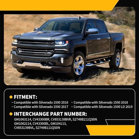 Front Bumper Brackets Support Inner & Outer Mount Set Compatible with 2016-2018 Silverado 1500 and 2019 Silverado 1500LD in Kuwait