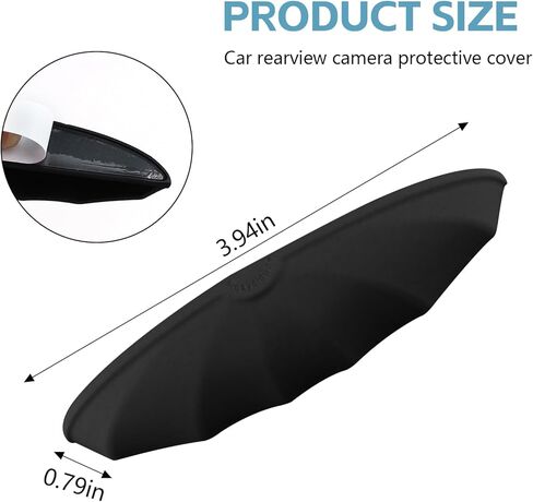 Car Rear View Backup Camera Cover, Silicone Reverse Camera Anti-Rain Protection Cover, Self Adhesive Vehicle Back Up Cam Rain Shield Protective Sticker Guard, Car Accessories (Black) in Saudi Arabia