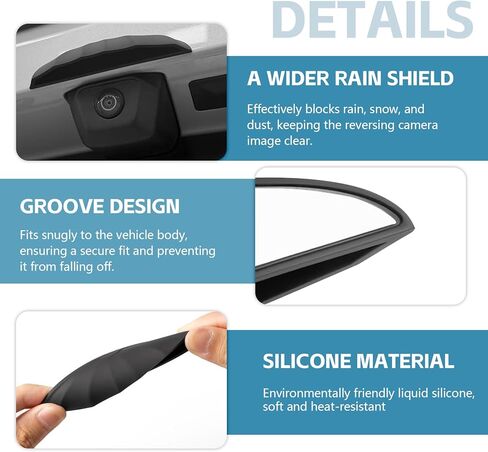 Car Rear View Backup Camera Cover, Silicone Reverse Camera Anti-Rain Protection Cover, Self Adhesive Vehicle Back Up Cam Rain Shield Protective Sticker Guard, Car Accessories (Black) in Saudi Arabia