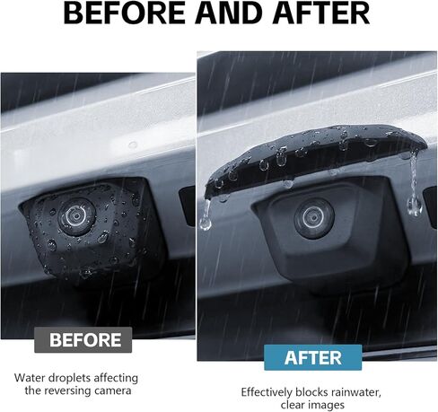 Car Rear View Backup Camera Cover, Silicone Reverse Camera Anti-Rain Protection Cover, Self Adhesive Vehicle Back Up Cam Rain Shield Protective Sticker Guard, Car Accessories (Black) in Saudi Arabia