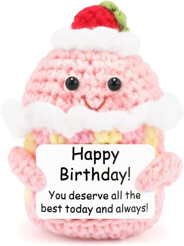 AHONEY Happy Birthday Gifts for Daughter Sister Women Girlfriend Best Friend Teacher Coworker, Emotional Support Crochet Funny Birthday Card Idea for 18th 21st 30th 40th 50th Home Decor Doll Ornaments in Kuwait