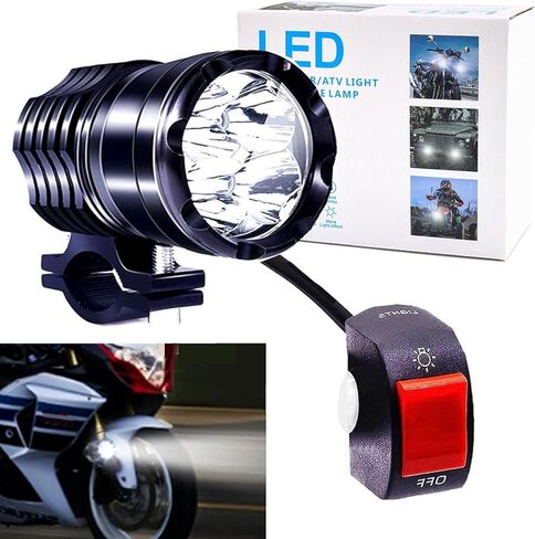 Motorcycle Fog Lights with Switch Tube Bar Mounted, 12-60V Motorcycle Auxiliary Lights Truck ATV Luces exploradoras para Moto Pair 2.5Inch -1Pack in Saudi Arabia