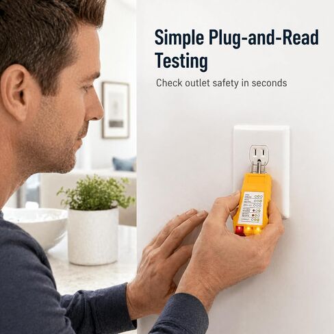 Outlet Tester,Plug Tester,Outlet Test Plug in,Electrical Outlet Test for Standard North American Ac Electrical Outlets, Receptacle Tester for Plug Security Test in Saudi Arabia