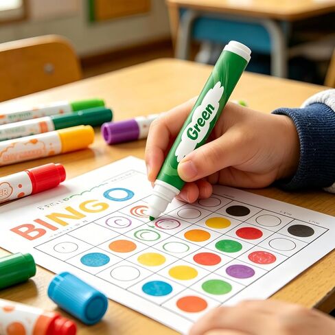 Bingo Daubers Clearance Bulk Dot Markers Quick Dry Fluorescent Fine Tip Dabbers Adults 6 Pack 6 Colors 20ML (0.67oz) for Seniors Casino Family Game Nights in Kuwait