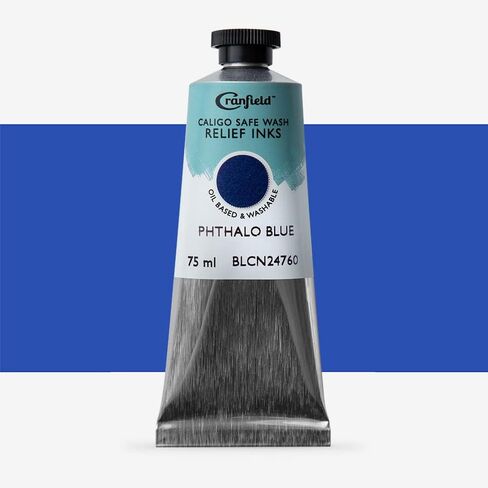 Cranfield Caligo, Safe Wash Relief Ink, 75ml Tube, Phthalo Blue, BLCN24760 in Saudi Arabia