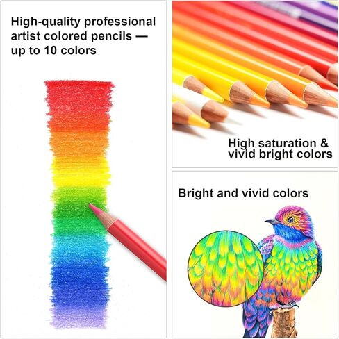 300 Colored Pencils Set for Adults Coloring, Professional Oil Based Art Pencils with 4.0mm Thick Soft Core up to 10 layers, Artist Drawing Pencils in Masterpiece Gift Box (300 colors) in Kuwait