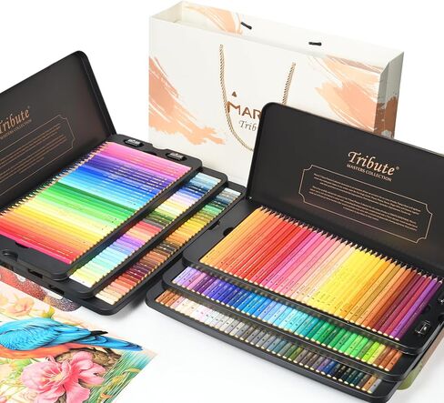 300 Colored Pencils Set for Adults Coloring, Professional Oil Based Art Pencils with 4.0mm Thick Soft Core up to 10 layers, Artist Drawing Pencils in Masterpiece Gift Box (300 colors) in Kuwait