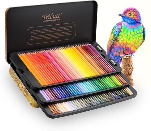 300 Colored Pencils Set for Adults Coloring, Professional Oil Based Art Pencils with 4.0mm Thick Soft Core up to 10 layers, Artist Drawing Pencils in Masterpiece Gift Box (300 colors) in Kuwait
