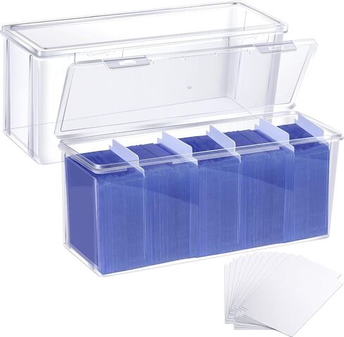 2 Pack Toploader Storage Box with Dividers, Trading Card Storage Box Top Loaders Holder and Sports Card Storage Large for 180 Toploaders 750 Cards (2) in Saudi Arabia