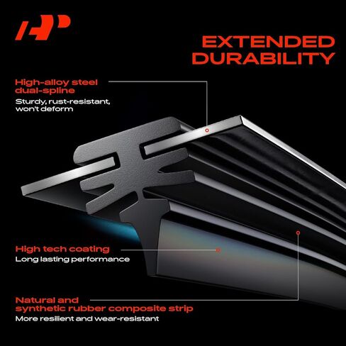 A-Premium 24"+19"+13" Windshield Wiper Blades Compatible with Volkswagen Jetta 2011-2012, R32 2008, Rabbit 2006-2009 - Front Rear Wiper Blade, TLP/FR_TL1, with Wear Indicator & Towel (Pack of 3) in Kuwait
