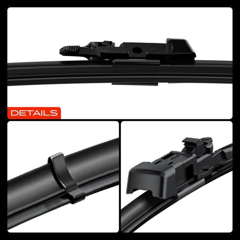 A-Premium 24"+19"+13" Windshield Wiper Blades Compatible with Volkswagen Jetta 2011-2012, R32 2008, Rabbit 2006-2009 - Front Rear Wiper Blade, TLP/FR_TL1, with Wear Indicator & Towel (Pack of 3) in Kuwait
