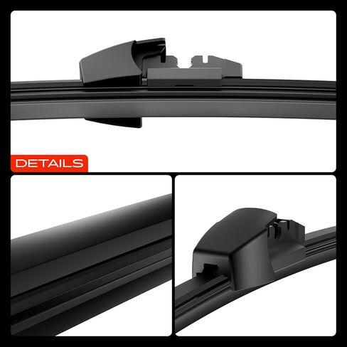 A-Premium 24"+19"+13" Windshield Wiper Blades Compatible with Volkswagen Jetta 2011-2012, R32 2008, Rabbit 2006-2009 - Front Rear Wiper Blade, TLP/FR_TL1, with Wear Indicator & Towel (Pack of 3) in Kuwait