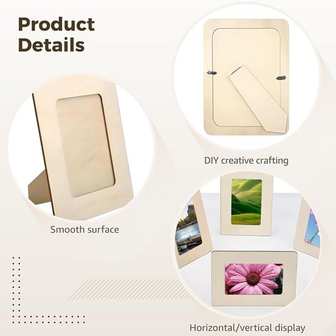 12 Pcs Unfinished Wood Picture Frames, 4x6 in Wooden Photo Frame Bulk for Youngsters Crafts DIY, Smooth Surface Safe Material, Long-Lasting Versatile Vertical Horizontal Display Stand for Gifts in Saudi Arabia