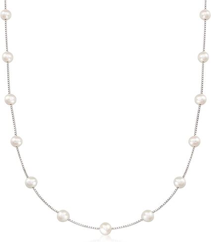 Ross-Simons 6-6.5mm Cultured Pearl Station Necklace in Kuwait