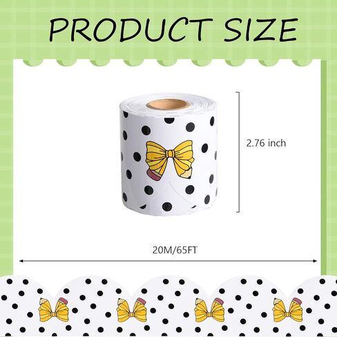 65 Feet Dot Bulletin Board Borders Trimmers Black and White Polka Dot Scalloped Bulletin Board Borders Trims for Office Classroom Chalkboard Blackboard Decor (Bowknot Dot) in Saudi Arabia