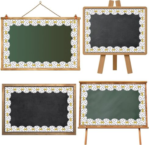 65 Feet Dot Bulletin Board Borders Trimmers Black and White Polka Dot Scalloped Bulletin Board Borders Trims for Office Classroom Chalkboard Blackboard Decor (Bowknot Dot) in Saudi Arabia