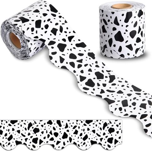 65 Feet Dot Bulletin Board Borders Trimmers Black and White Polka Dot Scalloped Bulletin Board Borders Trims for Office Classroom Chalkboard Blackboard Decor (Bowknot Dot) in Saudi Arabia
