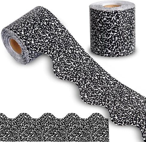 65 Feet Dot Bulletin Board Borders Trimmers Black and White Polka Dot Scalloped Bulletin Board Borders Trims for Office Classroom Chalkboard Blackboard Decor (Bowknot Dot) in Saudi Arabia