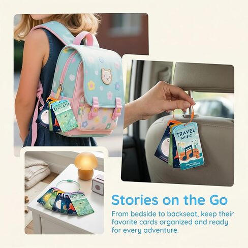 20 Card Holders & 6 Rings, Plastic Organizer Compatible with Yoto Cards for Kids, Yoto Card Holder for Yoto Mini Cards, 2.3 in Wide for Home & Travel in Kuwait