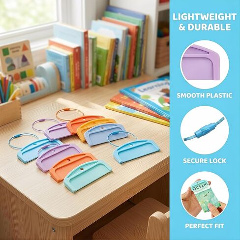 20 Card Holders & 6 Rings, Plastic Organizer Compatible with Yoto Cards for Kids, Yoto Card Holder for Yoto Mini Cards, 2.3 in Wide for Home & Travel in Kuwait