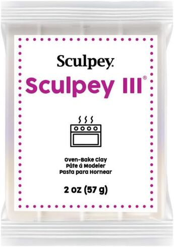 Sculpey III® Polymer Oven-Bake Clay, Pearl, Non Toxic, 2 oz. bar, Great for modeling, sculpting, holiday, DIY, mixed media and school projects.Perfect for kids & beginners! in Saudi Arabia