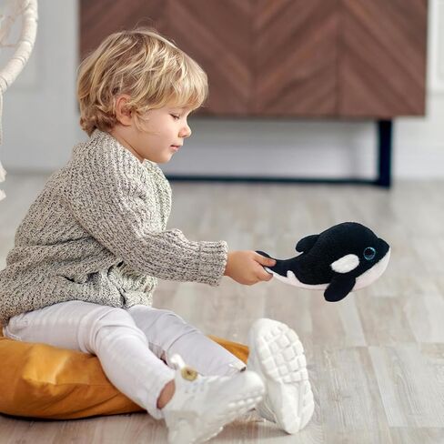Orca Stuffed Animal Cute 11 Inches Orca Whale Plush Toy Soft Orcas Plushies Stuffy Small Ocean Stuffed Animals Birthday Graduation Gifts for Boys Kids in Kuwait