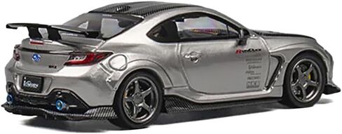 Diecast Model Car Compatible with CM Model 1:64 Subaru BRZ Varis Widebody Gray Metallic with Carbon Hood and Top and Extra Wheels CM64-BRZ-10 in Kuwait