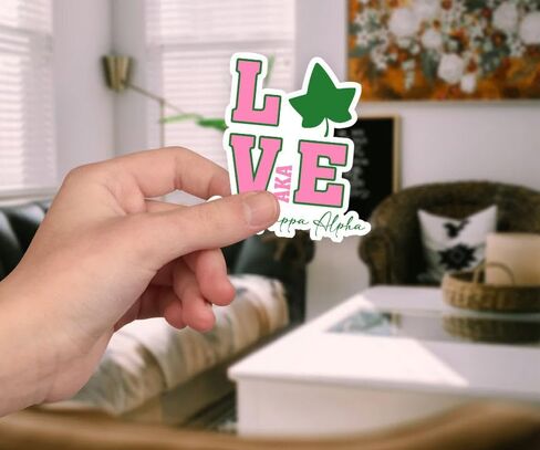 (3pcs) Alpha Kappa Alpha Love Sticker - Aka Sorority Decal - Decorative Decals - Unique and Eye-Catching - Durable & Waterproof - Perfect for Laptops Water Bottles Car - Ideal for Gifting in Saudi Arabia