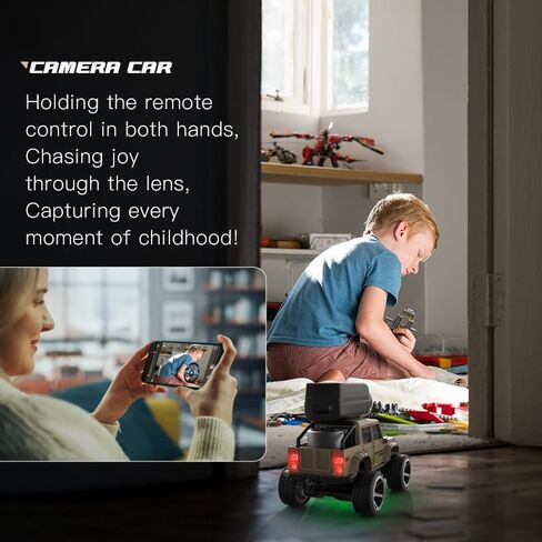 KF32 1:64 Die-Cast RC Crawler with Camera, Full-Scale 4WD Mini Desktop Off-Road Remote Control Car, High-Performance Racing Model(Black) in Saudi Arabia