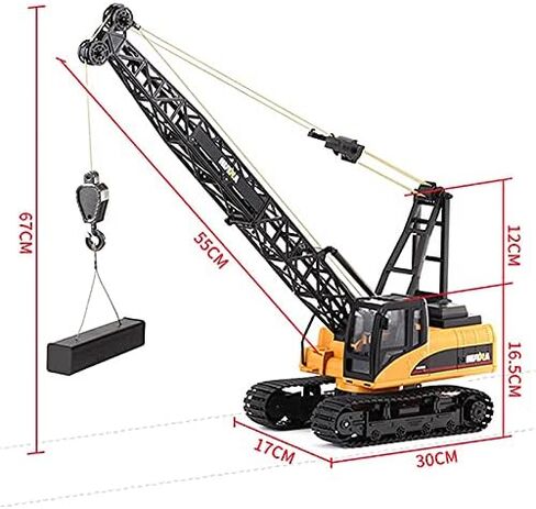 TOUCAN RC HOBBY US in Stock HUINA 572 15CH RC 1/14 Construction Crane Truck Tower Excavator Model Car for Ages 14+ in Saudi Arabia