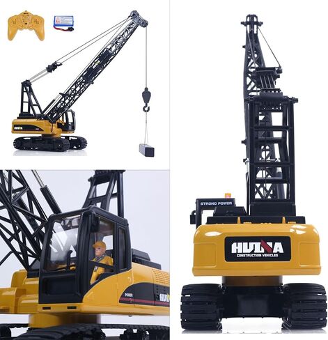 TOUCAN RC HOBBY US in Stock HUINA 572 15CH RC 1/14 Construction Crane Truck Tower Excavator Model Car for Ages 14+ in Saudi Arabia